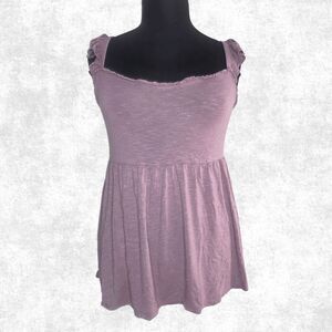 Torrid Super Soft Knit Babydoll Top Size 2 | Ruffle Strap Mauve Purple Plus Size